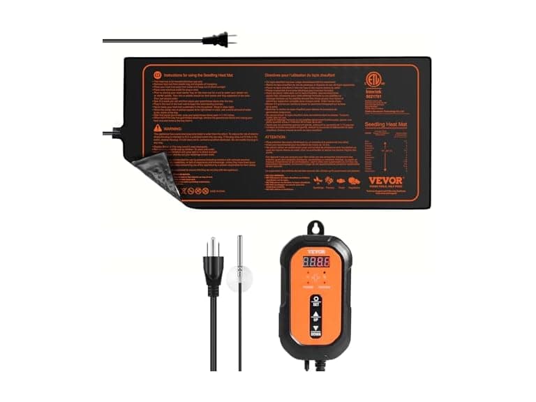 VEVOR 10"x 20.75" Seedling Heat Mat w/ Digital Thermostat Combo Set - Image 1