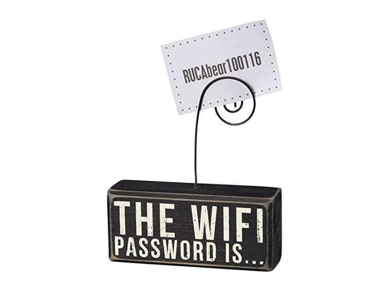 WIFI Password Wood Photo Holder Block - Image 1