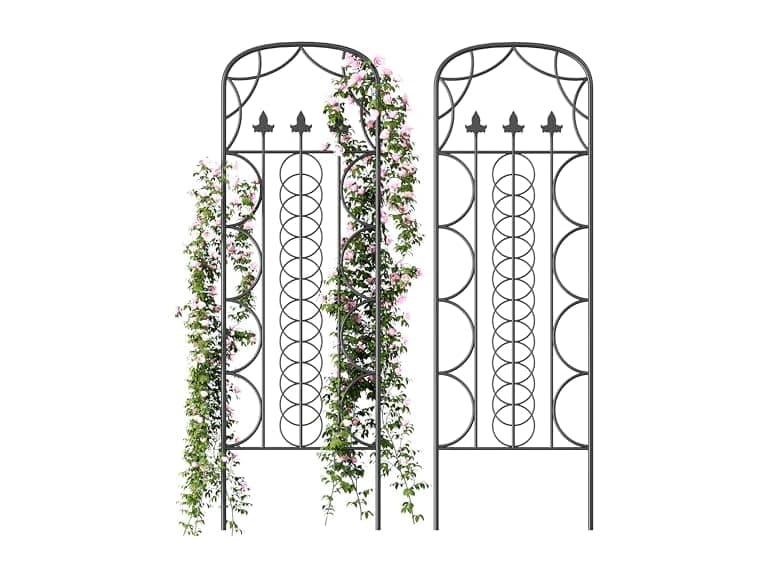 Idzo 71" Metal Garden Trellis Black - Image 1