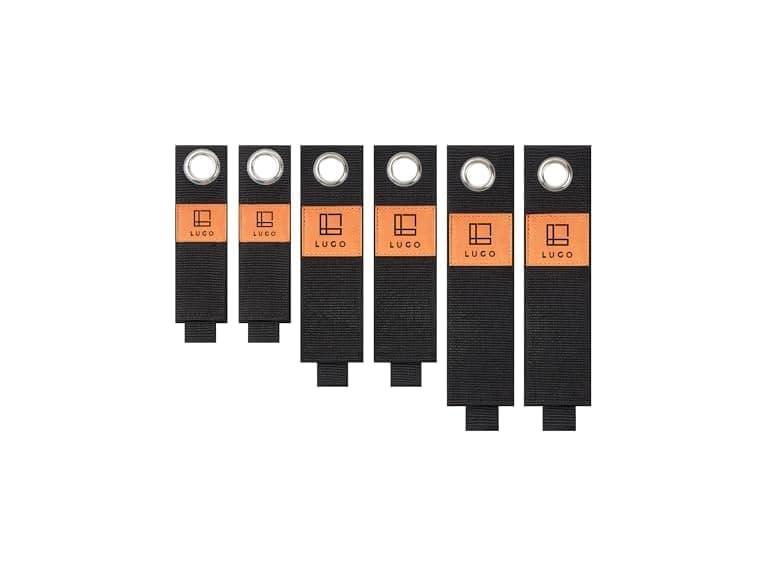 LUGO 6pc Heavy-Duty Storage Straps - Assorted Blk