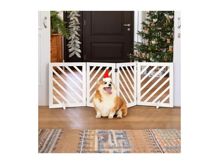 dCee Solid Acacia Wood Dog Gate (Open Box) - Image 1