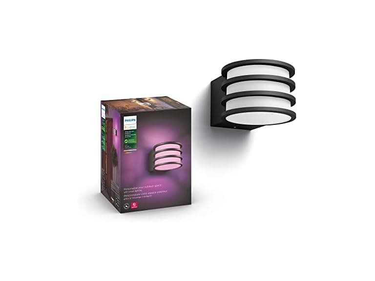 Philips Hue Lucca Outdoor Smart Wall Light, Black