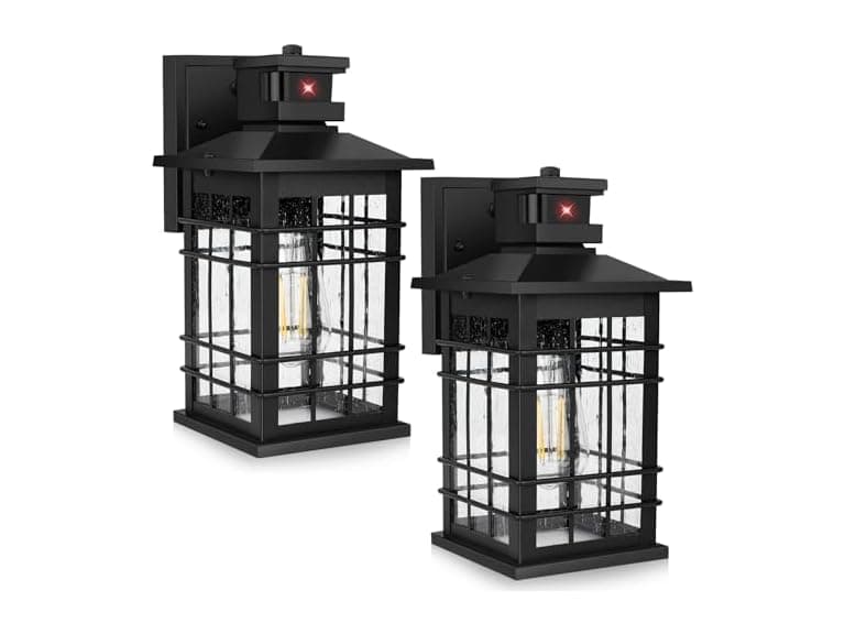 Kondras Motion Sensor Outdoor Wall Lights Black - Image 1
