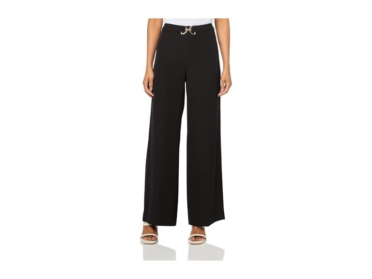 HALSTON H Women Gold Belt Straight Leg Pant - Image 1