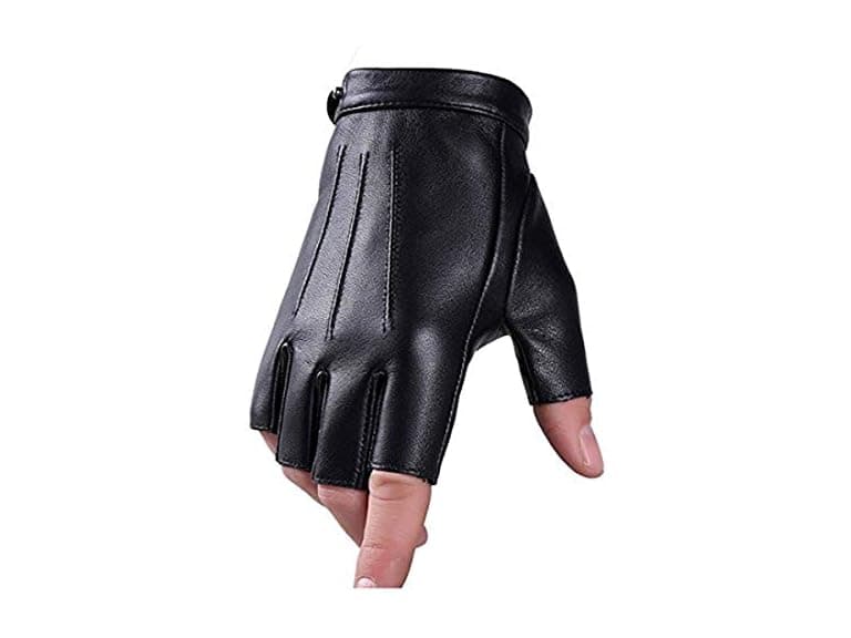 Wepop (L) Fingerless Gloves PU Faux Leather Glove - Image 1