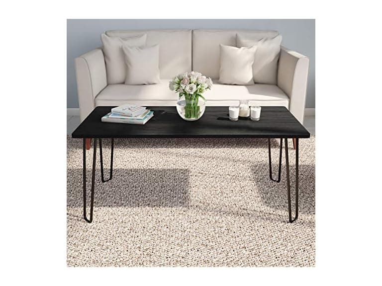Lavish Home Coffee Table Hairpin Black - Image 1