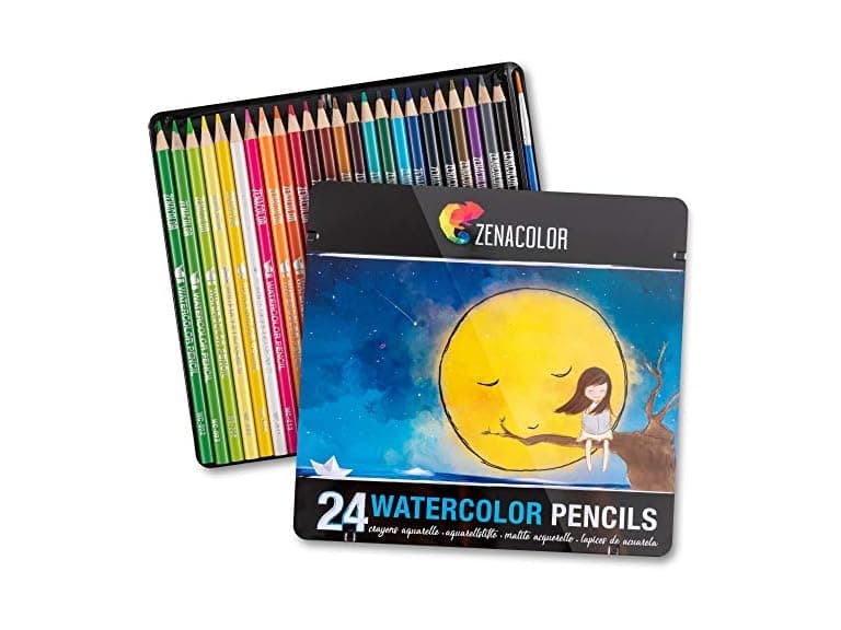 Watercolor Pencils 24-Pack w/ Brush - Image 1