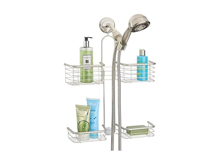 iDesign Hanging Handheld Shower Hose Caddy, Satin - Image 1