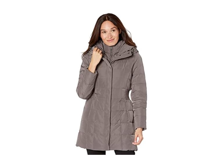 Cole Haan Women Taffeta Down Coat w/ Bib Front - Image 1