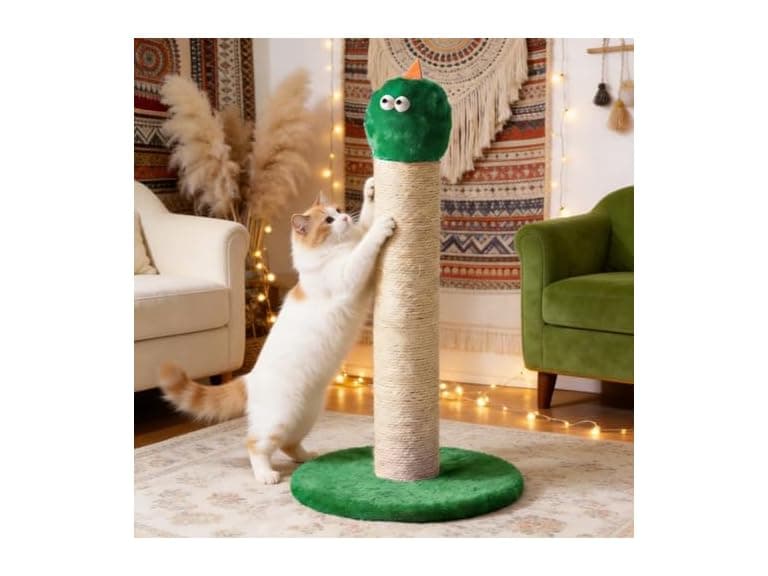 Cat Scratching Post for Small Space, 22'', Green - Image 1
