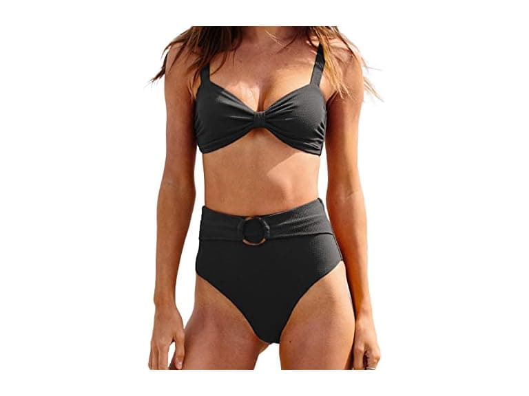 CUPSHE Two Piece Bowknot Belted Swimsuit - Image 1
