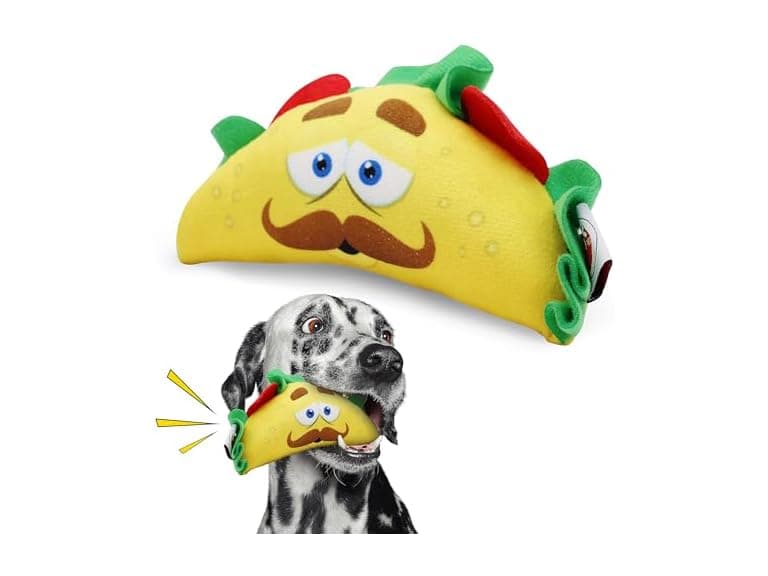SPOT Fun Food Taco Plush Dog Toy with Squeaker - Image 1