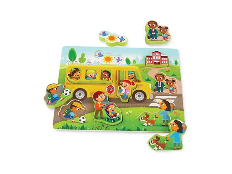 B. toys Peek & Explore School BusChunky Puzzle - Image 1