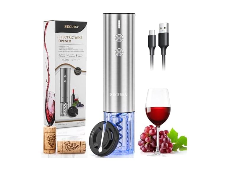 Secura Stainless Steel Electric Wine Opener - Image 1