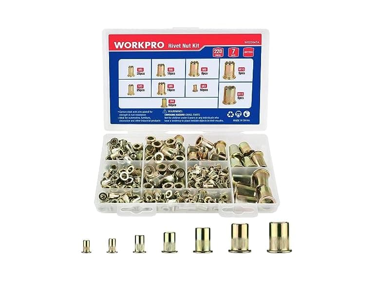 WORKPRO 220pc Metric Rivet Nuts - Image 1