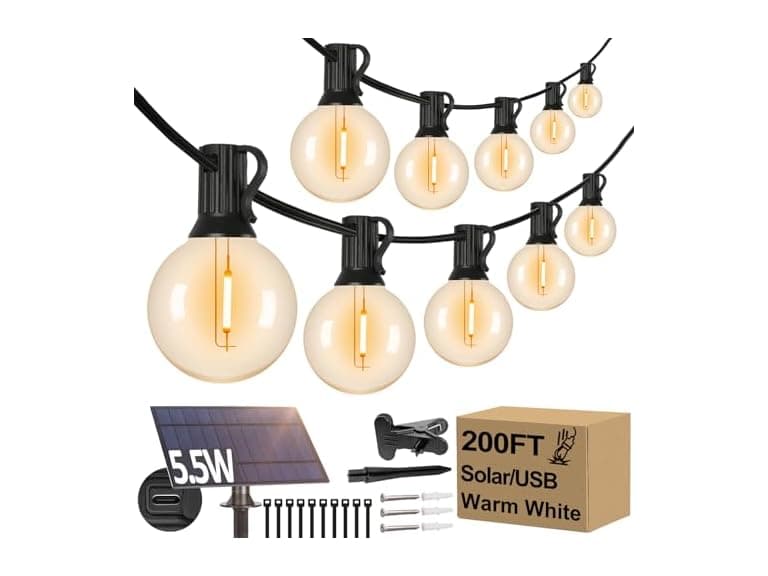 Lakumu 200FT(2 x100FT) G40 Solar String Lights - Image 1