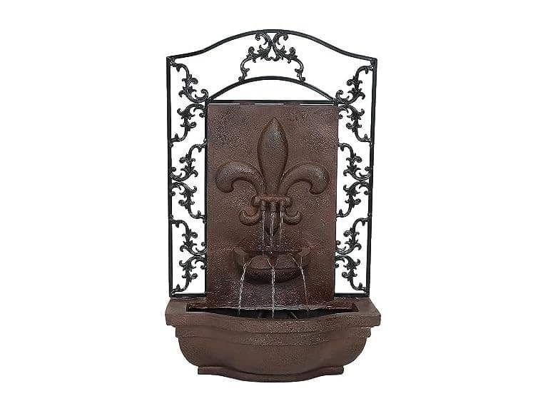Sunnydaze French Lily 33" Outdoor Wall Water Fountain - Image 1
