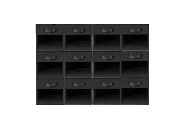 12 Pack Storage Cubes & Organizer Bins Black - Image 1