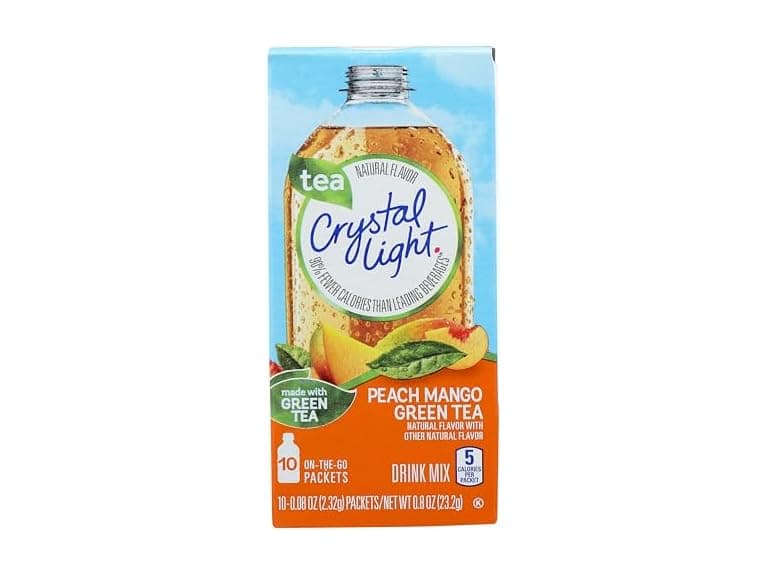 10CT Crystal Light Sugar-Free Peach Mango Drink Mix - Image 1