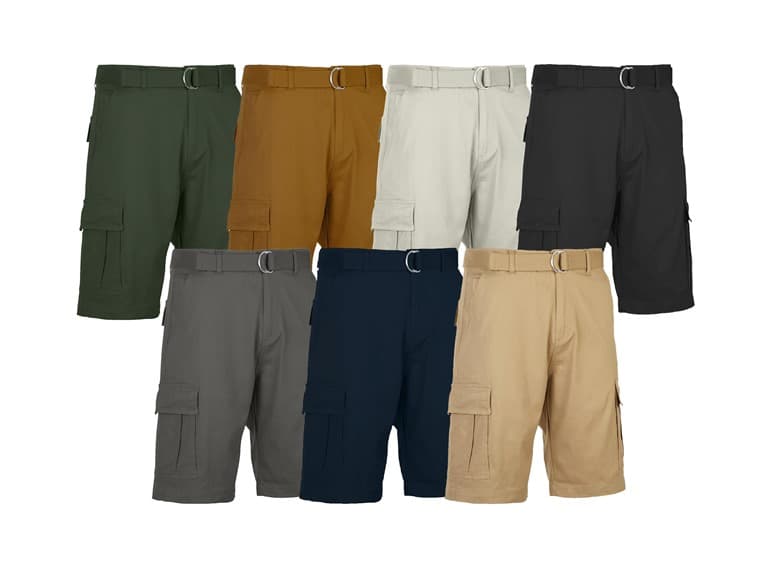 3Pk Mens Cotton Stretch Cargo Shorts (30-42) - Image 1