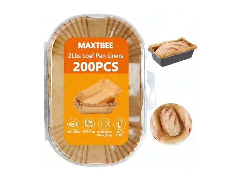 MAXTBEE Loaf Pan Liners, 200Pcs Non-Stick - Image 1