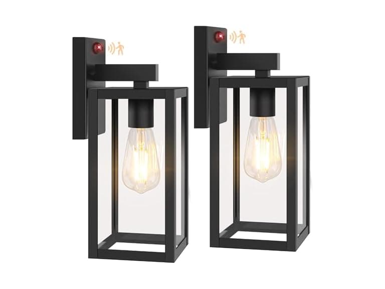 BesLowe 13" Motion Sensor Outdoor Wall Lights, 2-Pack - Image 1