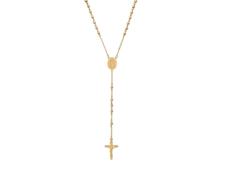Beaded Rosary w- Medal & Cross - Image 1