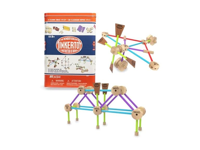 Tinkertoy - Retro Building Set Tin - 85 Pieces - Image 1