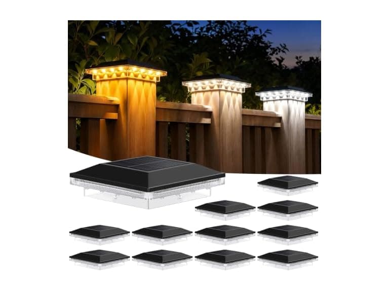 Brightever 12-Pack 4x4 Solar Post Cap Lights - Image 1