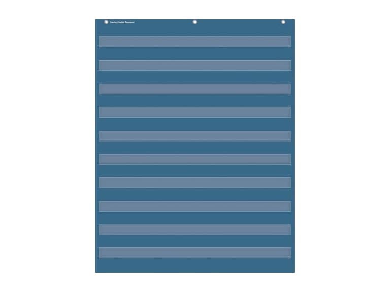 Teacher Created Resources Slate Blue 10 Pocket Chart (34" x 44") - Image 1