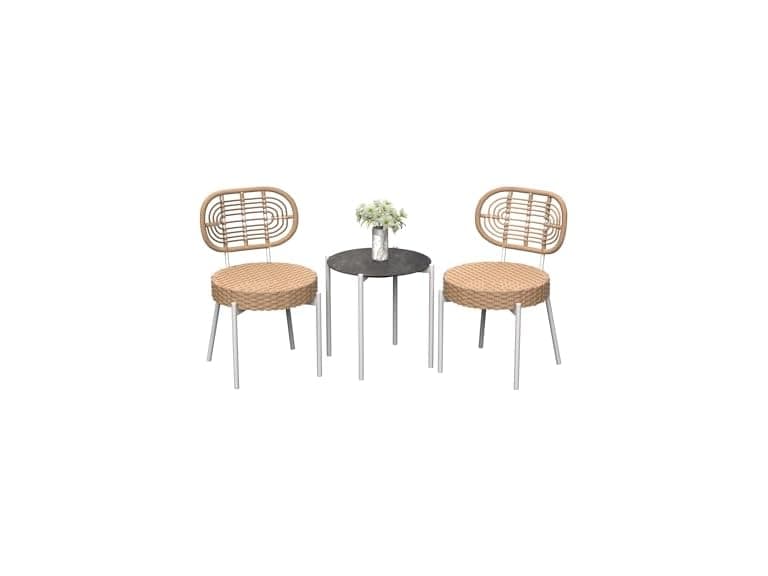 GarveeLife 3 Piece Wicker Patio Bistro Furniture Set - Image 1