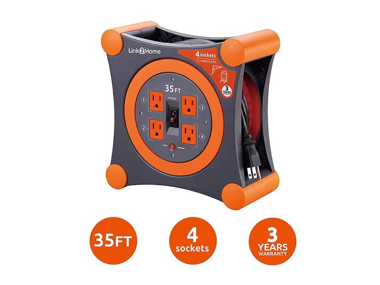 Link2Home 35' Extension Cord Reel - Image 1