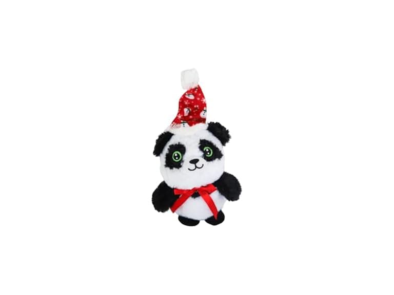 Holiday Baby Panda Plush Crinkle Dog Chew Toy - Image 1