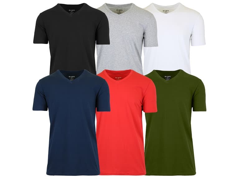 Mens Cotton Stretch V-Neck Tees (M-2XL) - Image 1