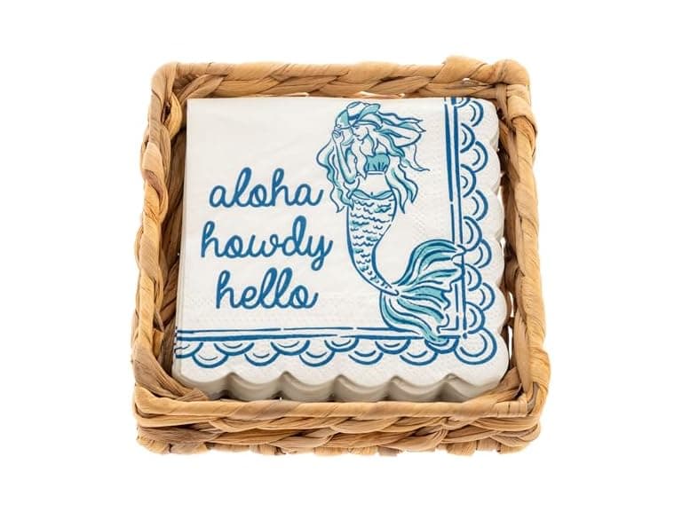 Karma, Woven Cocktail Napkin Aloha Howdy - Image 1