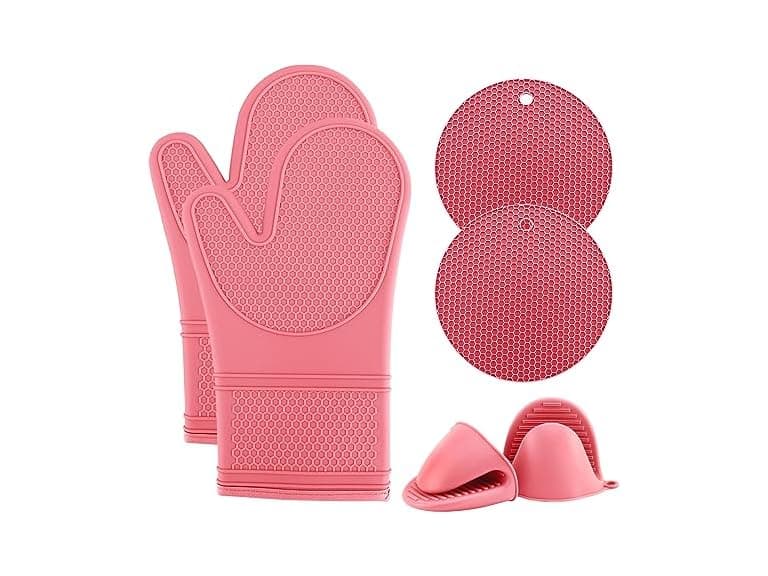 COOK WITH COLOR Silicone Oven Mitts - Image 1