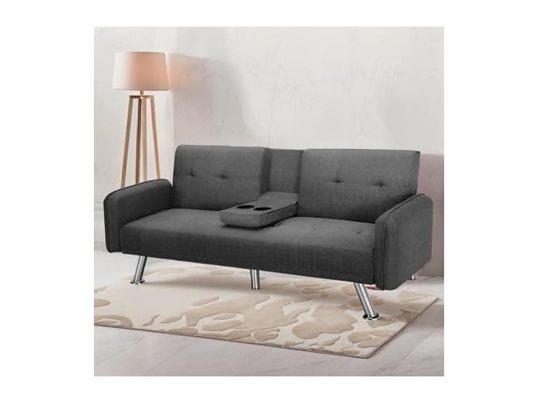 Fangflower Dark Grey Sleeper Sofa Bed - Image 1