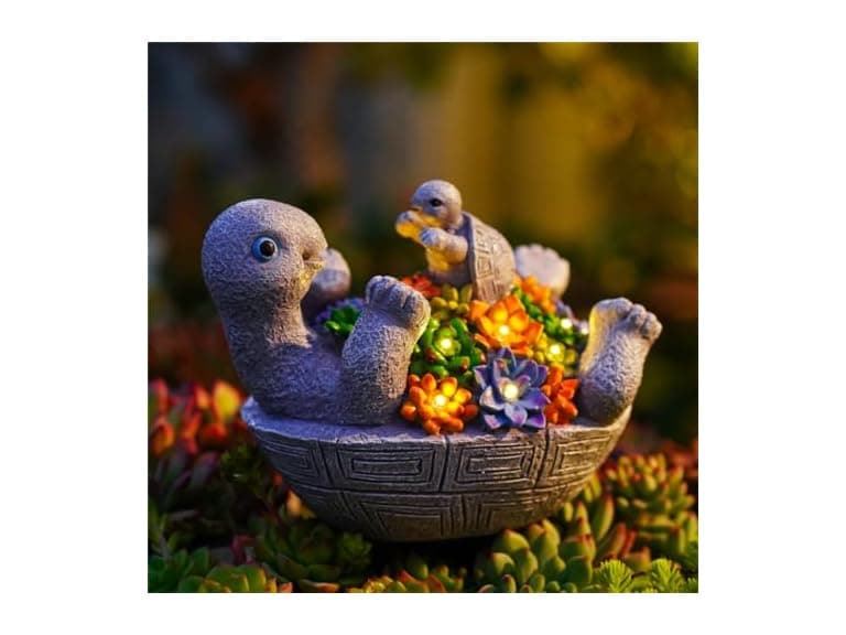 Pohabery Solar Turtle Figurines Garden Decor - Image 1