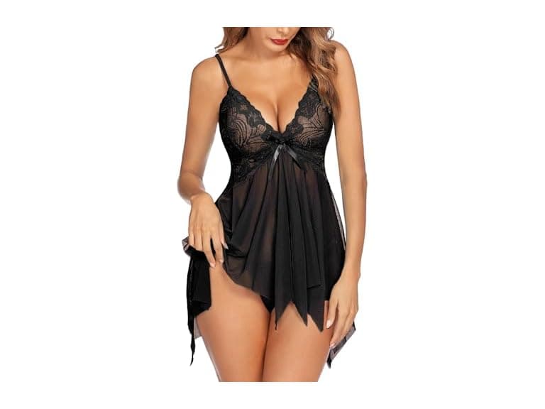 Avidlove (S) Lingerie Lace Babydoll V Sleepwear - Image 1