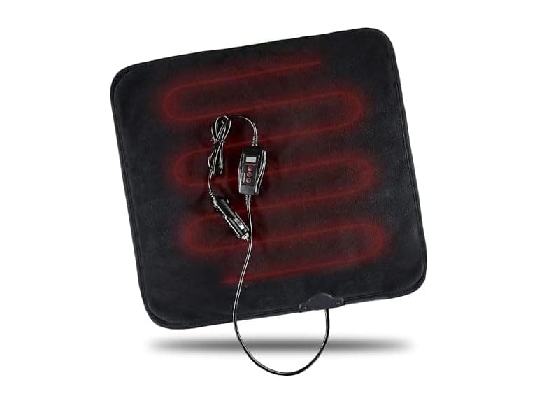 Zone Tech 12V Heated Car Mini Blanket Pad - Black - Image 1