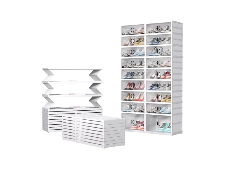 Dollate 9 Tiers 36 Pairs Foldable Shoe Rack - Image 1