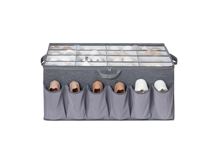 STORAGEIDEAS Extra Large Fabric Shoe Organizer Grey - Image 1