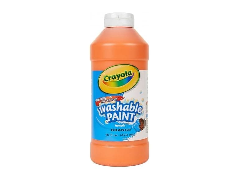Crayola Washable Orange Paint, 16 oz Bottle - Image 1