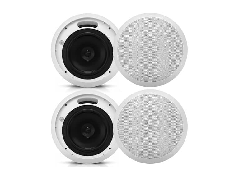 (Pair) DEEJAY LED 8-Inch Coaxial Ceiling Speakers - Image 1