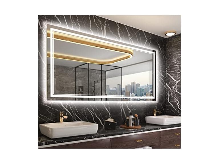 LED Bathroom Mirror with Front and Backlit - Image 1
