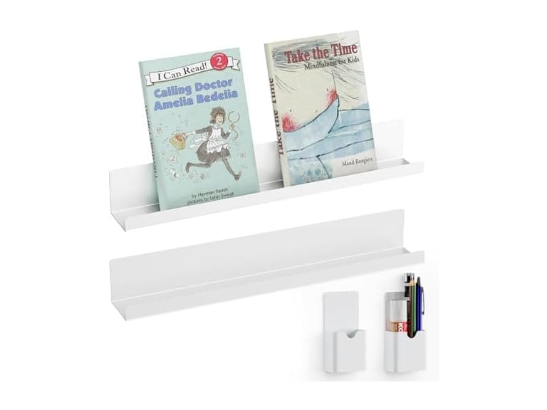 Magnetic Book Shelf 2pk White - Image 1