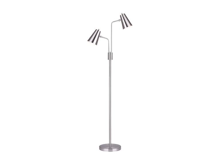 2 Light Floor Lamp Brushed Nickel 67" - Image 1