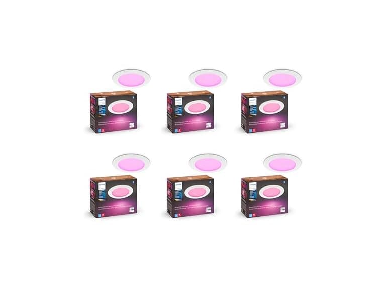 Philips Hue Smart Slim 6" LED Downlight, 6 Pk