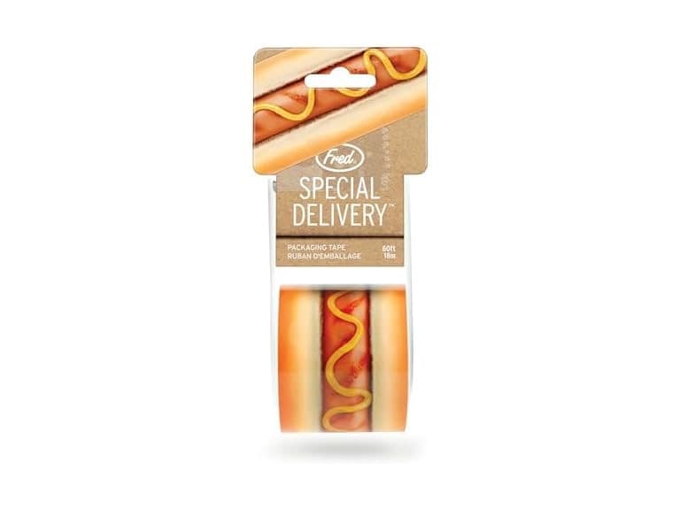 Genuine Fred Special DELIVERY Packing Tape, Fun Hot Dog Design - Image 1