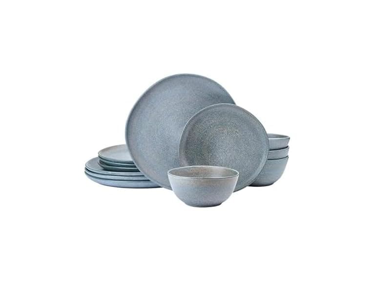 Mikasa Benson 12 Piece Stoneware Dinnerware Set Blue - Image 1